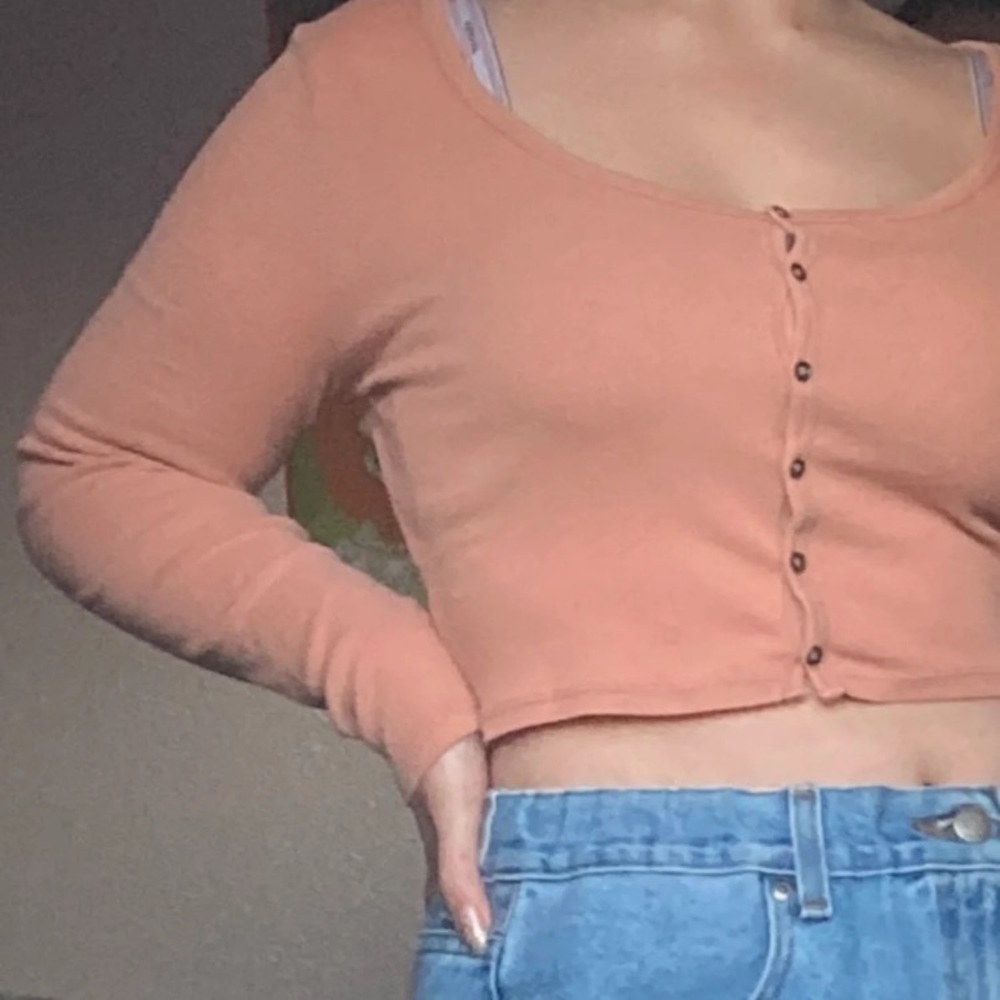 Button up cropped t shirt